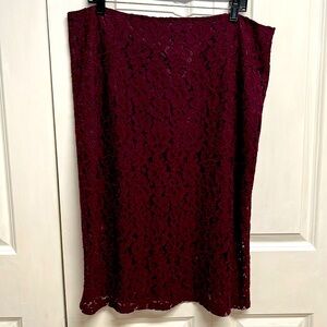 Simply Styled Dark Purple Floral Lace Pencil Skirt Size 18